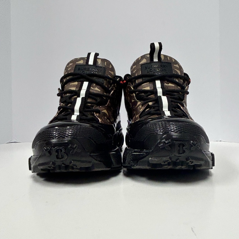 Burberry Monogram Print Arthur Sneakers - Bridle Brown - Picture 4 of 14